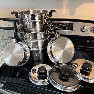 Vintage Royal Prestige 7-Ply SS Titanium Silver Alloy Copper 11 piece set